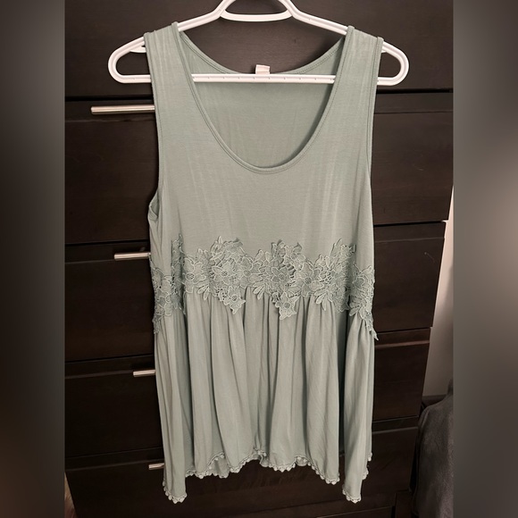 Crochet Tunic Tank - SAGE colour - Picture 2 of 2